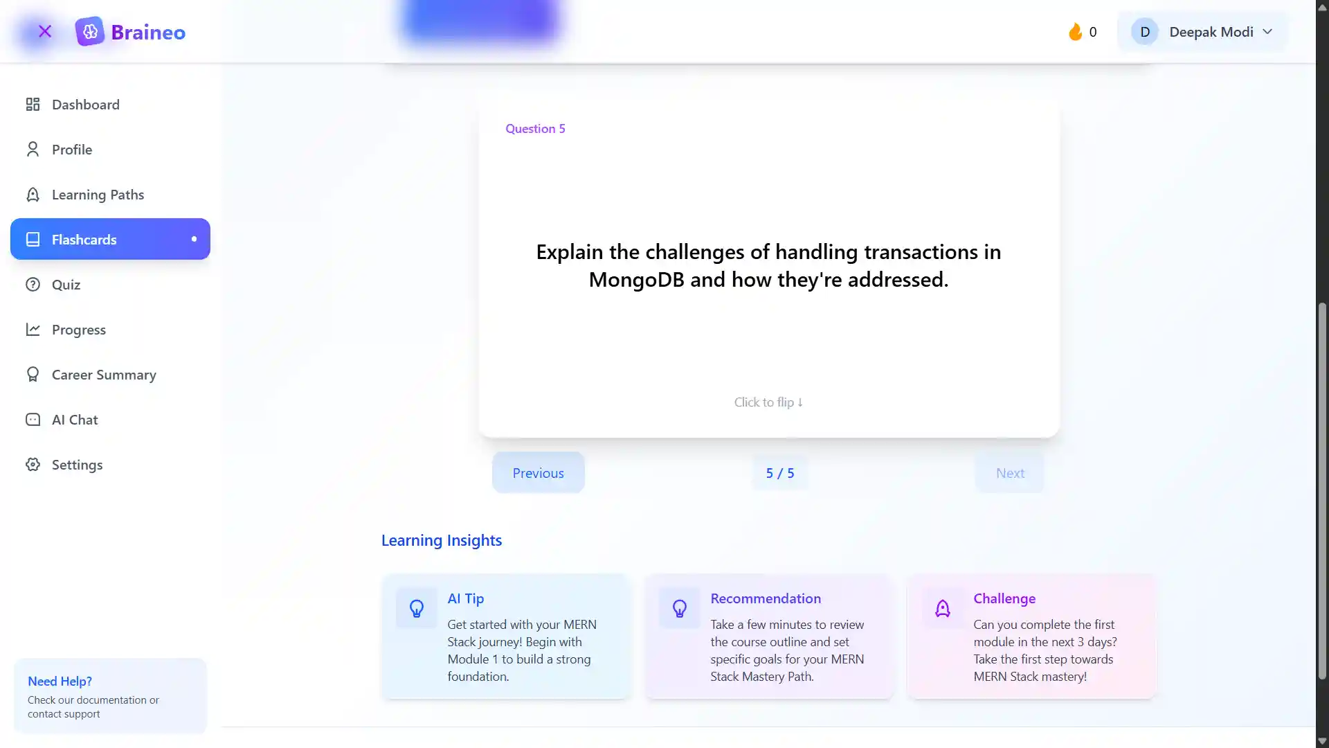 Interactive Flashcards