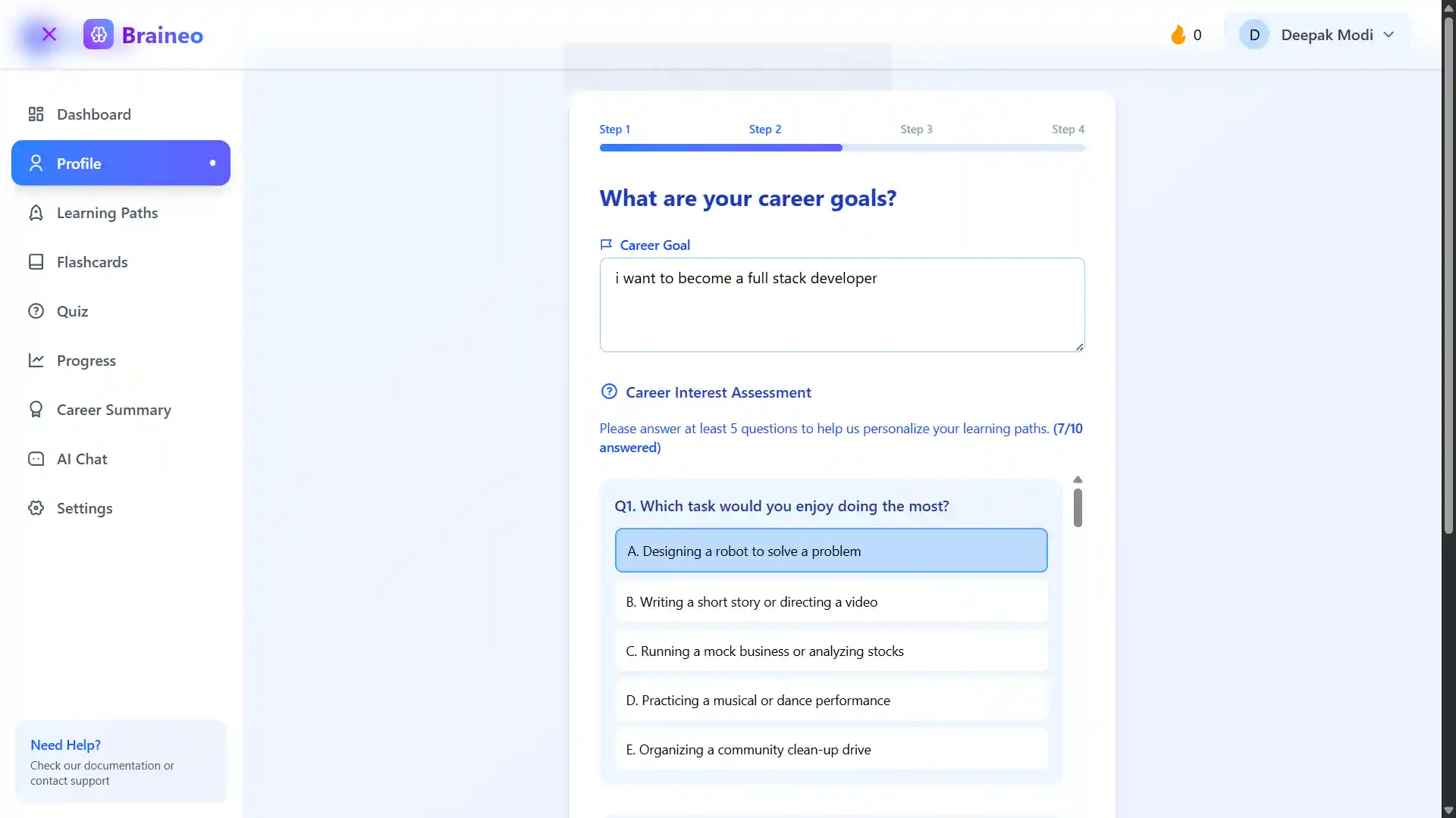 Profile Onboarding