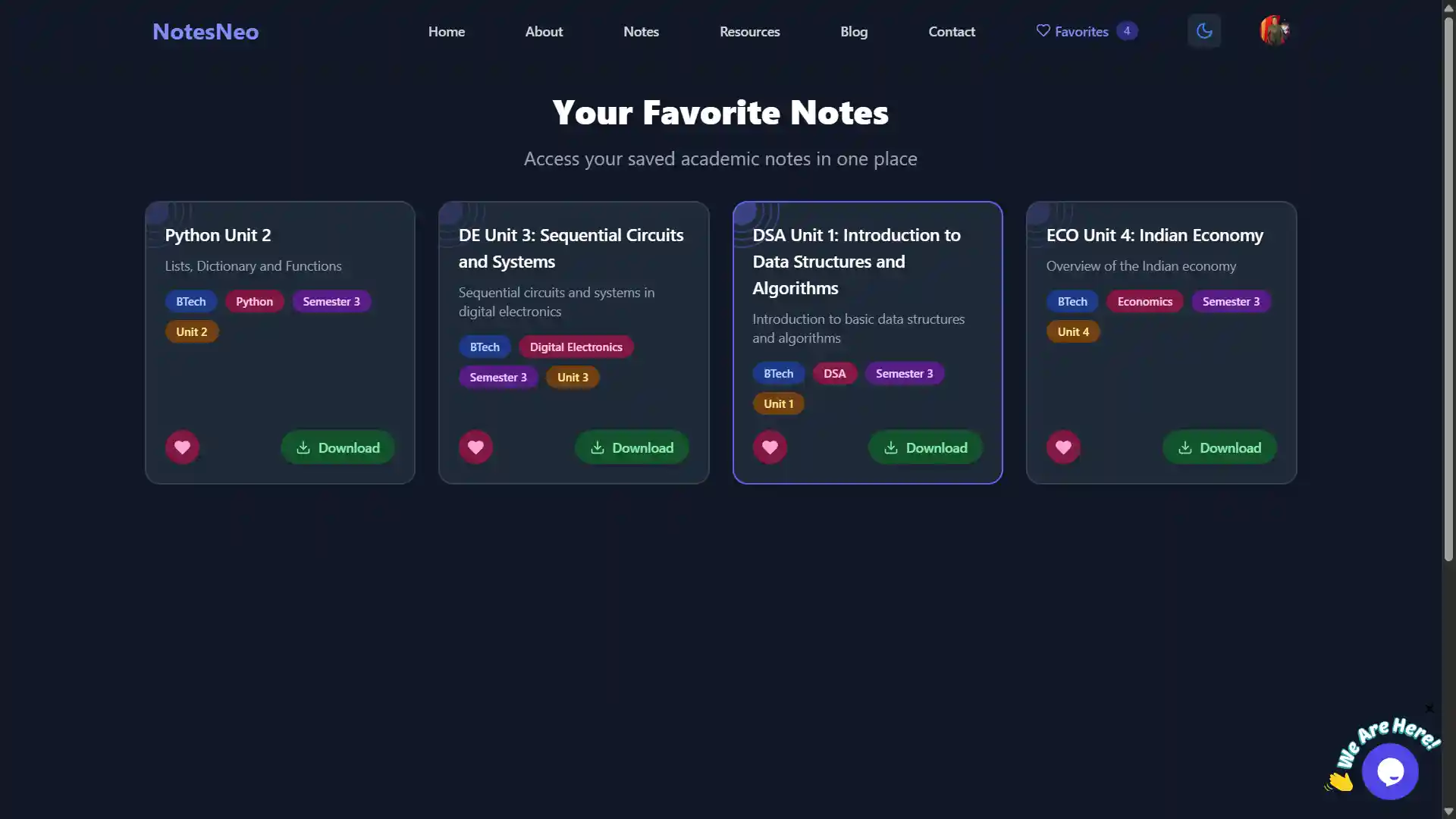 Favorites System