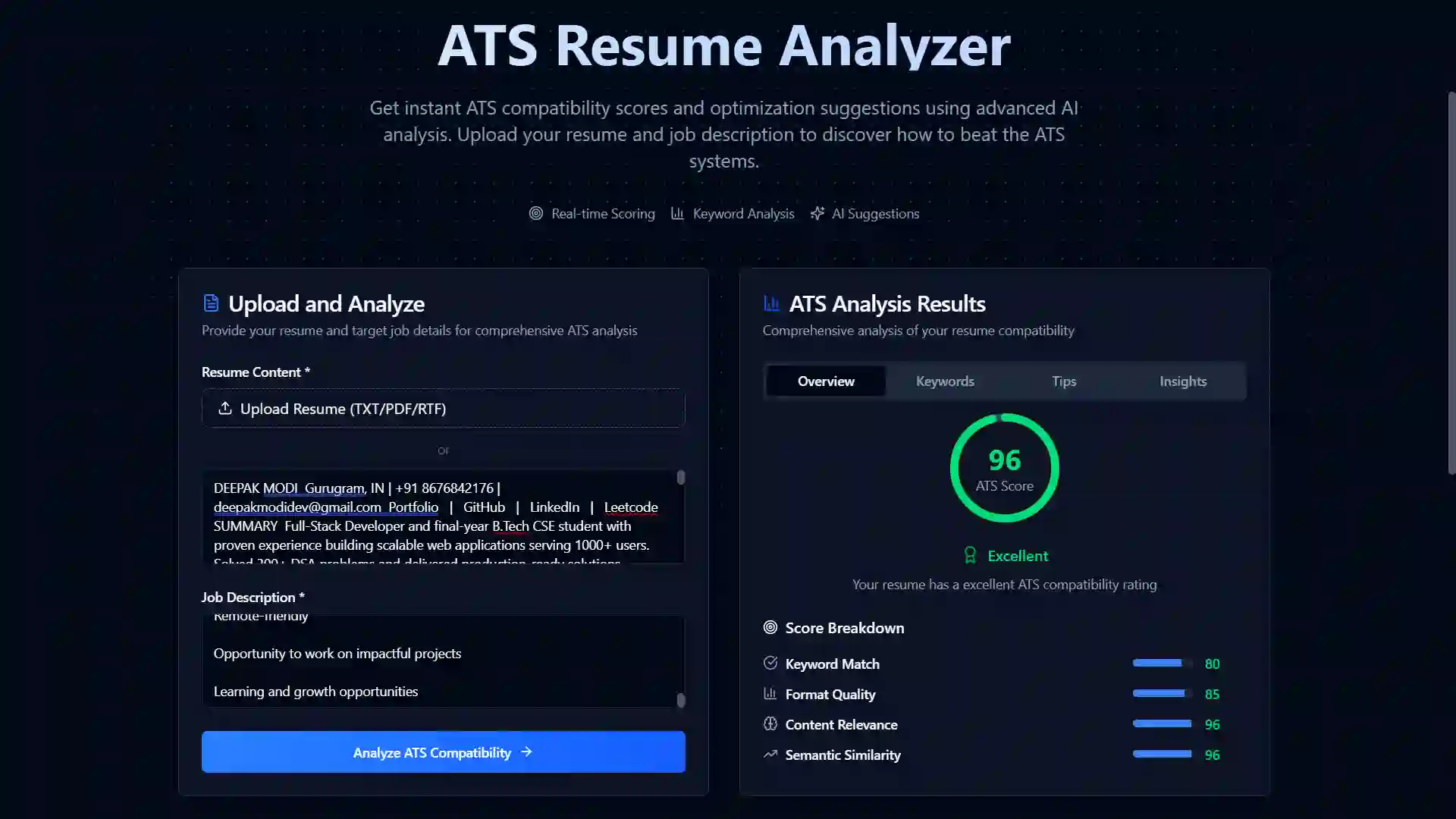 ATS Analyser Page